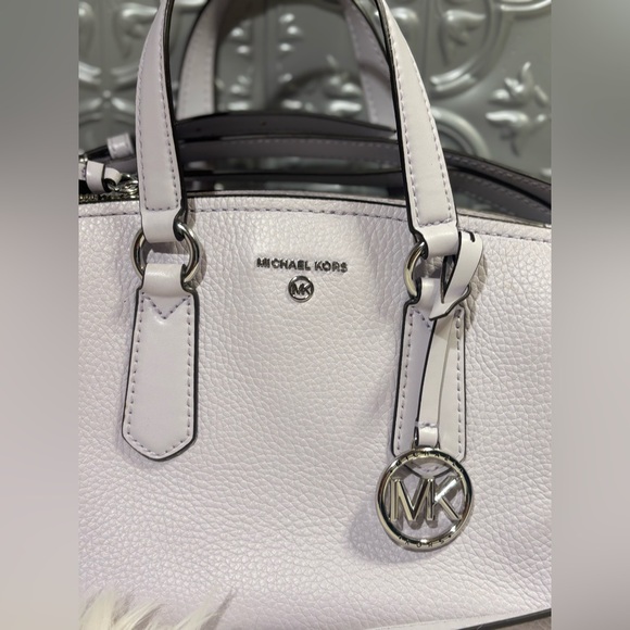 Michael Kors nwot Leather Camille Small Satchel Lavender Mist Handbag Purse lux - Picture 2 of 7